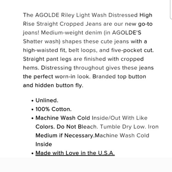 Agolde Riley Cropped Jeans - Picture 7 of 7